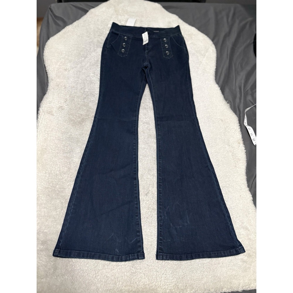 New York & Company Soho High Waist Flare Dark Wash Jeans Size 6 Pants Stretch
